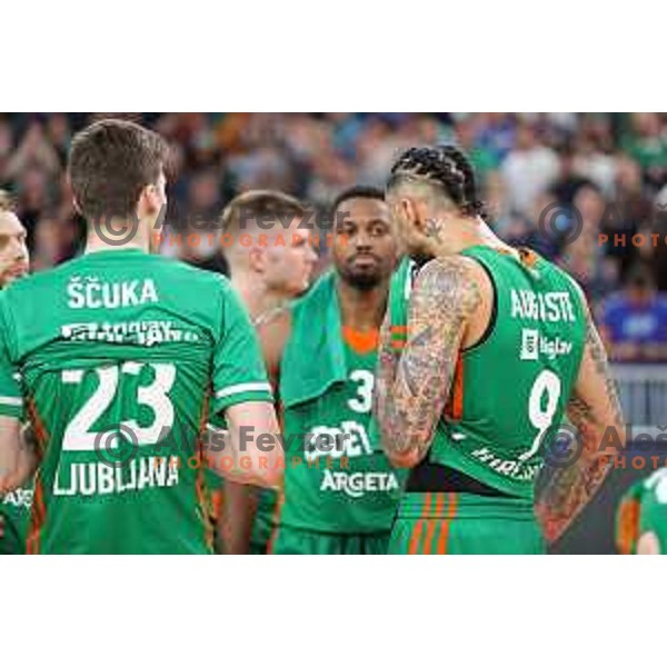 in action during quarter-final of 7days EuroCup basketball match between Cedevita Olimpija and Frutti Extra Bursaspor in Stozice, Arena, Ljubljana, Slovenia on April 27, 2022