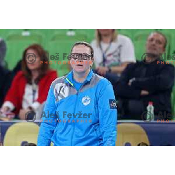 Nataliya Derepasko during EHF Champions League Women 2021/22 Quarter-finals match between Krim Mercator and Vipers Kristiansand in Stozice Arena, Ljubljana, Slovenia on May 1, 2022
