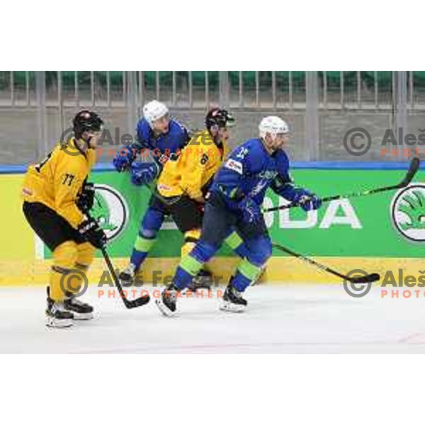 Action during IIHF Ice-hockey World Championship 2022 division I group A match between Slovenia and Lithuania in Ljubljana, Slovenia on May 3, 2022