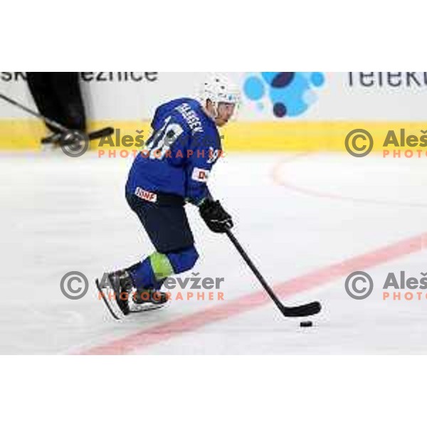 Ken Ograjensek in action during IIHF Ice-hockey World Championship 2022 division I group A match between Slovenia and Lithuania in Ljubljana, Slovenia on May 3, 2022