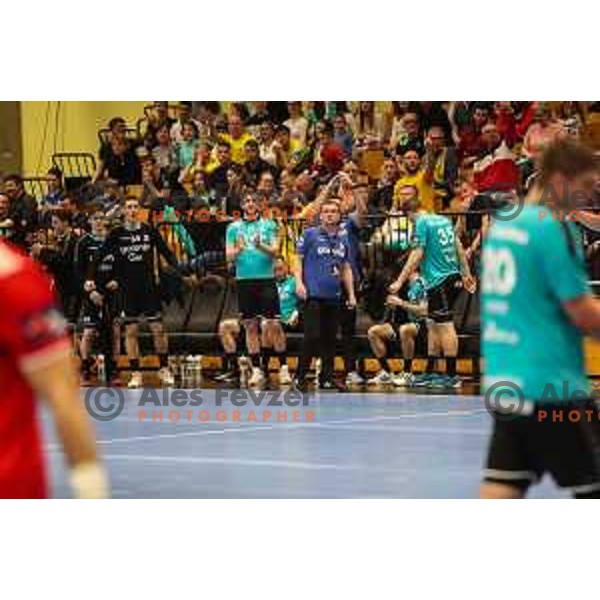 Zoran Jovicic in action during fourth-final of EHF Cup handball match between Gorenje Velenje (SLO) and SL Benfica (POR) in Red Hall, Velenje, Slovenia on May 3, 2022