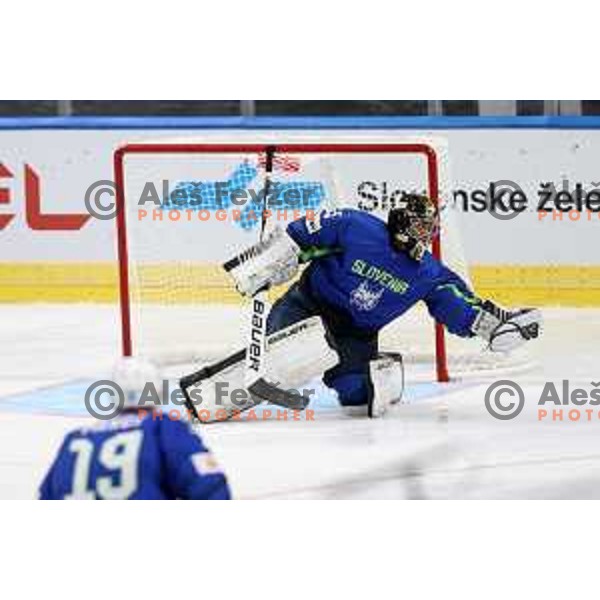 Matija Pintaric in action during IIHF Ice-hockey World Championship 2022 division I group A match between Slovenia and Lithuania in Ljubljana, Slovenia on May 3, 2022