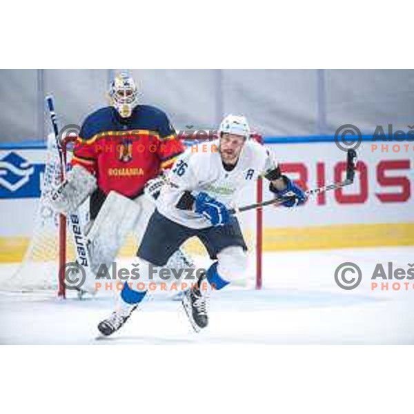 Jan Urbas in action during IIHF Ice-hockey World Championship 2022 division I group A match between Slovenia and Romania in Ljubljana, Slovenia on May 4, 2022