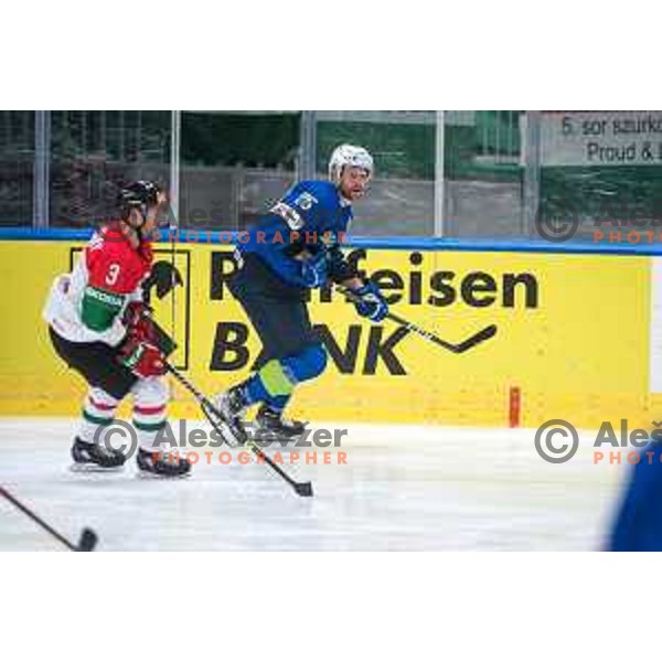 Jan Urbas in action during IIHF Ice-hockey World Championship 2022 division I group A match between Slovenia and Hungary in Ljubljana, Slovenia on May 6, 2022