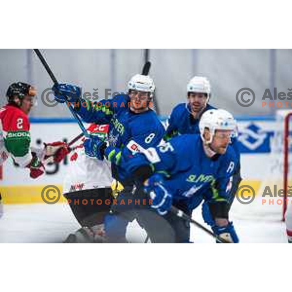 Ziga Jeglic in action during IIHF Ice-hockey World Championship 2022 division I group A match between Slovenia and Hungary in Ljubljana, Slovenia on May 6, 2022