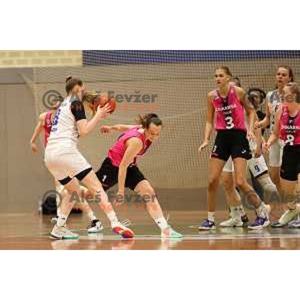 Lea Bartelme in action during Final of 1.SKL Women basketball match between Triglav and Cinkarna Celje in Kranj, Slovenia on May 8, 2022