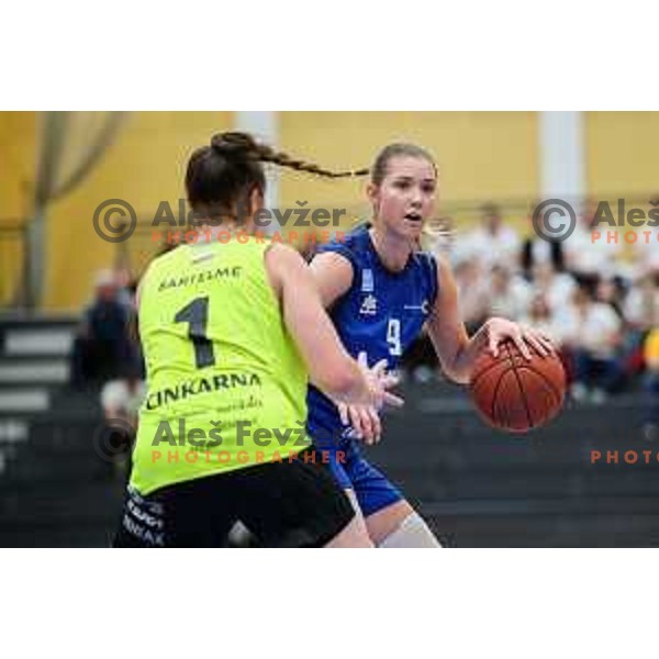 in action during third game of the Final of 1.SKL league Women between Cinkarna Celje and Triglav in Celje, Slovenia on May 10, 2022