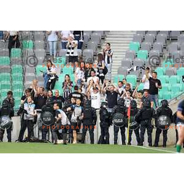Fans of Mura during Prva Liga Telemach football match between Olimpija and Mura in SRC Stozice, Ljubljana, Slovenia on May 15, 2022