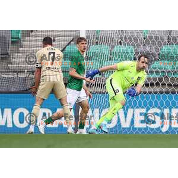 in action during Prva Liga Telemach football match between Olimpija and Mura in SRC Stozice, Ljubljana, Slovenia on May 15, 2022