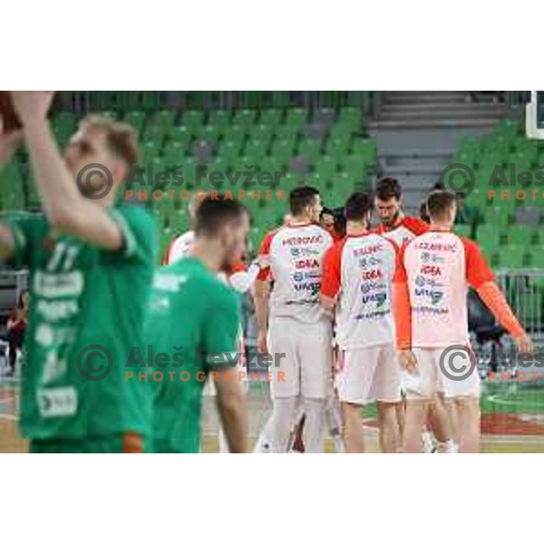 in action during second semi-final match of ABA league between Cedevita Olimpija and Crvena Zvezda in Stozice, Arena, Ljubljana, Slovenia on May 16, 2022