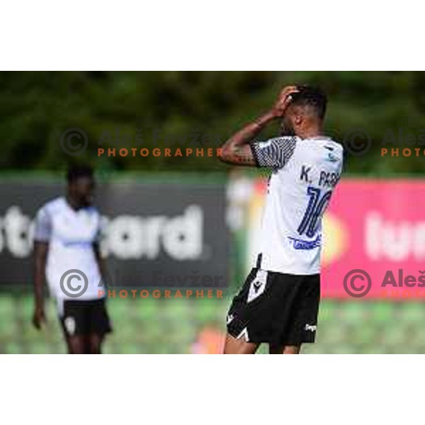 Kaheem Parris in action during Prva Liga Telemach football match between Bravo and Koper in Ljubljana, Slovenia on May 22, 2022