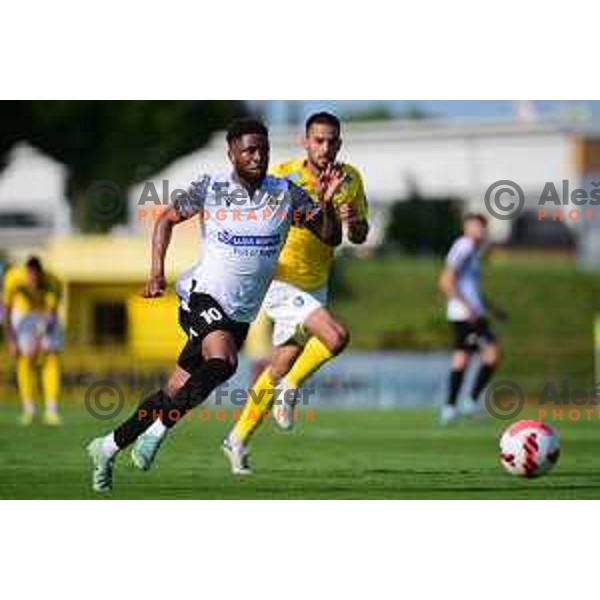 Kaheem Parris in action during Prva Liga Telemach football match between Bravo and Koper in Ljubljana, Slovenia on May 22, 2022