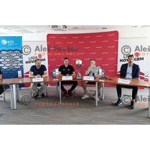 Dejan Jakara, Blaz Mahkovic, Jaka Blazic and Jurica Golemac at KZS press conference before The Final of Nova KBM leauge in Ljubljana, Slovenia on May 24, 2022