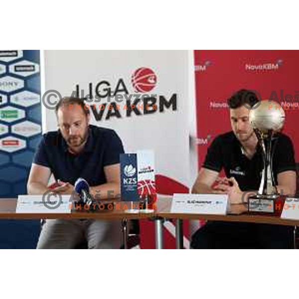 Dejan Jakara, Blaz Mahkovic at KZS press conference before The Final of Nova KBM leauge in Ljubljana, Slovenia on May 24, 2022