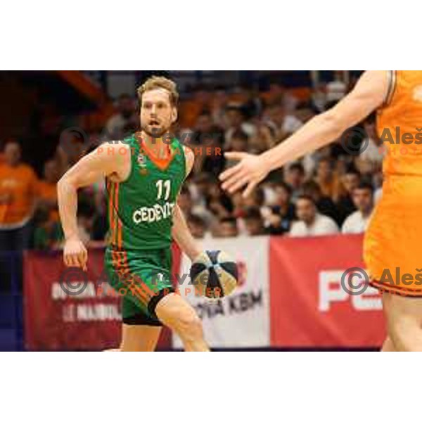Jaka Blazic in action during Final of Nova KBM league first match between Helios Suns-Cedevita Olimpija in Domzale, Slovenia on May 25, 2022