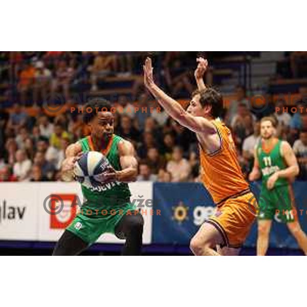 Yogi Ferrell in action during Final of Nova KBM league first match between Helios Suns-Cedevita Olimpija in Domzale, Slovenia on May 25, 2022