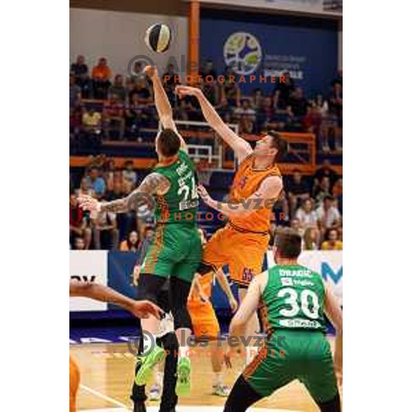 Alen Omic in action during Final of Nova KBM league first match between Helios Suns-Cedevita Olimpija in Domzale, Slovenia on May 25, 2022