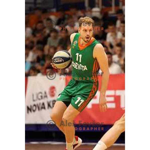 Jaka Blazic in action during Final of Nova KBM league first match between Helios Suns-Cedevita Olimpija in Domzale, Slovenia on May 25, 2022