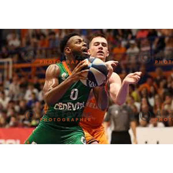 in action during Final of Nova KBM league first match between Helios Suns and Cedevita Olimpija in Domzale, Slovenia on May 25, 2022