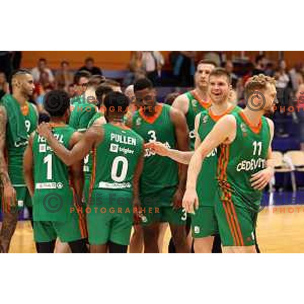 in action during Final of Nova KBM league first match between Helios Suns and Cedevita Olimpija in Domzale, Slovenia on May 25, 2022