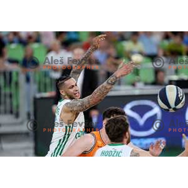 Zach Auguste in action during Final of Nova KBM league second match between Cedevita Olimpija and Helios Suns in SRC Stoic, Ljubljana, Slovenia on May 28, 2022