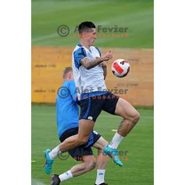 Benjamin Sesko of Slovenia Football team during practice session at NNC Brdo on May 30, 2022 
