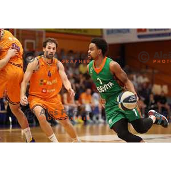 in action during Final of Nova KBM league third match between Helios Suns and Cedevita Olimpija in Domzale, Slovenia on May 31, 2022