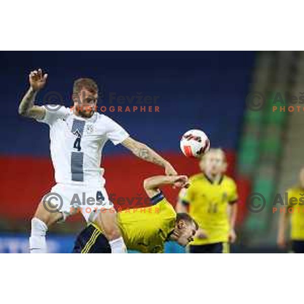 Miha Blazic in action during UEFA Nations league football match between Slovenia and Sweden in SRC Stozice, Ljubljana, Slovenia on June 2, 2022