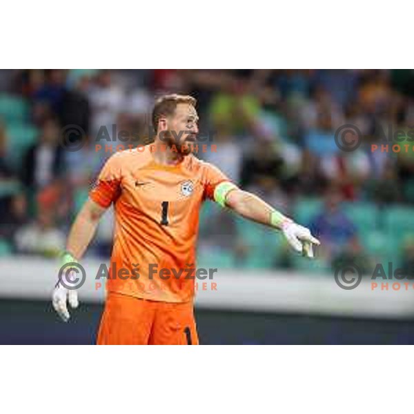 Jan Oblak in action during UEFA Nations league football match between Slovenia and Sweden in SRC Stozice, Ljubljana, Slovenia on June 2, 2022