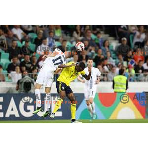 action during UEFA Nations league football match between Slovenia and Sweden in SRC Stozice, Ljubljana, Slovenia on June 2, 2022