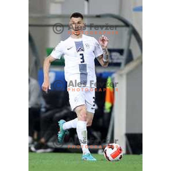 Gregor Sikosek in action during UEFA Nations league football match between Slovenia and Sweden in SRC Stozice, Ljubljana, Slovenia on June 2, 2022