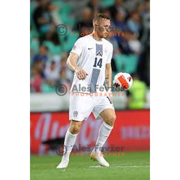 Jasmin Kurtic in action during UEFA Nations league football match between Slovenia and Sweden in SRC Stozice, Ljubljana, Slovenia on June 2, 2022