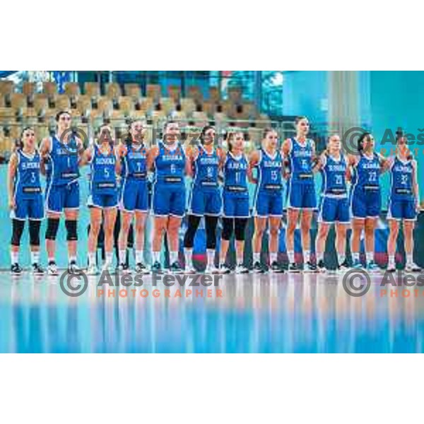Team Slovenia during women’s friendly basketball match between Slovenia and Croatia in Dvorana Lukna, Maribor, Slovenia on June 11, 2022. Photo: Jure Banfi/www.alesfevzer.com