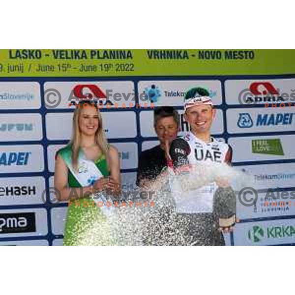 Rafal Majka (UAE), winner of first stage of professional cycling race Dirka po Sloveniji- Tour of Slovenia from Nova Gorica to Postojna on June 15, 2022
