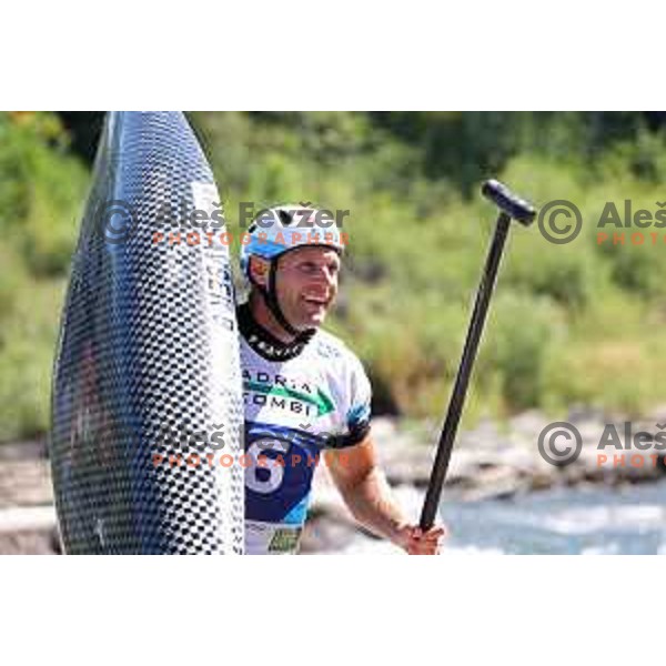 Benjamin Savsek (SLO) comeptes in Men\'s C1 at ICF Canoe Slalom World Cup, Tacen, Slovenia on June 26, 2022