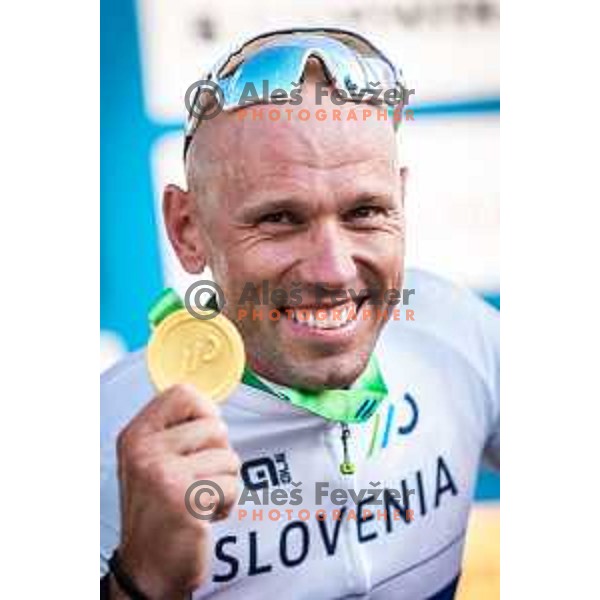 Kristjan Koren, winner of Road Race at Slovenian National Championship in Maribor, Slovenia on June 26, 2022. Photo: Jure Banfi