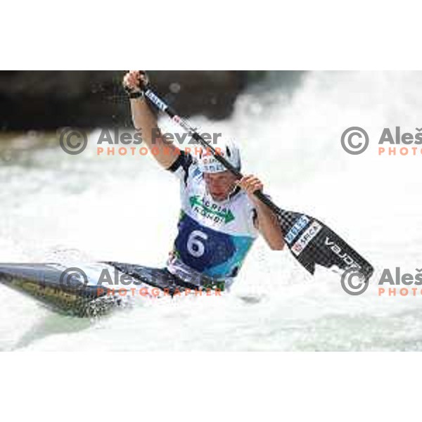 Benjamin Savsek (SLO) third placed in Men\'s C1 at ICF Canoe Slalom World Cup, Tacen, Slovenia on June 26, 2022