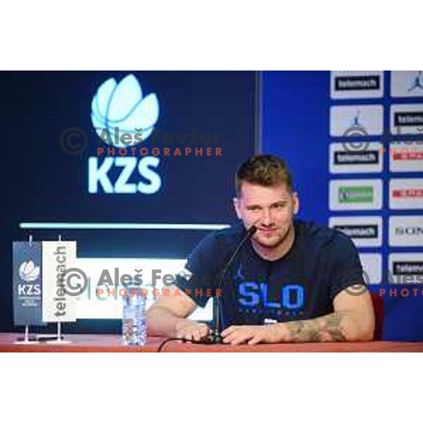 Luka Doncic of Slovenia basketball team during press conference in Ljubljana, Slovenia on June 28, 2022