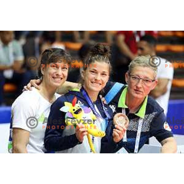 Marusa Stangar of Slovenia, winner of bronze medal in Women’s Judo -48 category at Mediterranean Games in Oran, Algeria on June 29, 2022