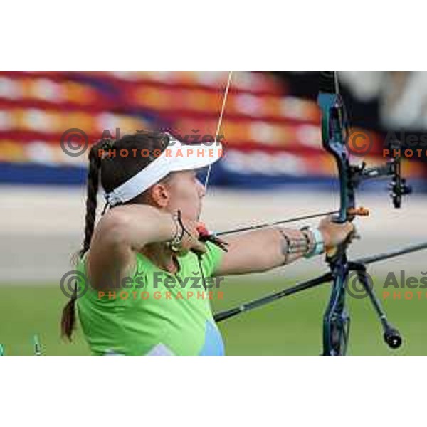 Urska Cavic of Slovenia Archery team at Mediterranean Games in Oran, Algeria on June 29, 2022