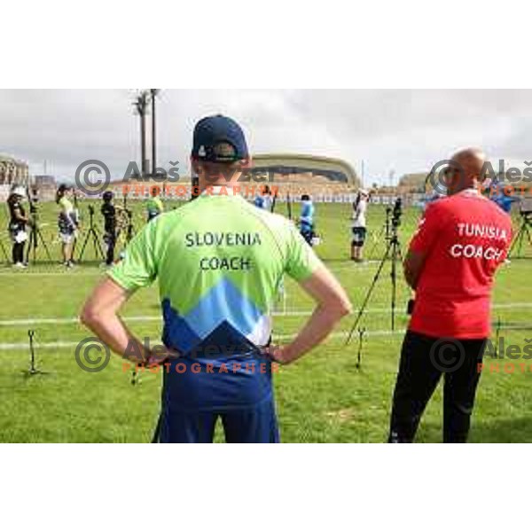 Slovenia Archery team at Mediterranean Games in Oran, Algeria on June 29, 2022