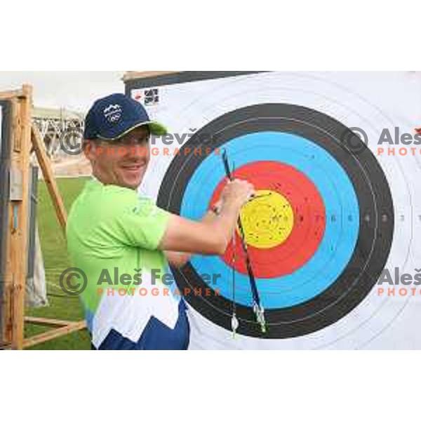 Slovenia Archery team at Mediterranean Games in Oran, Algeria on June 29, 2022