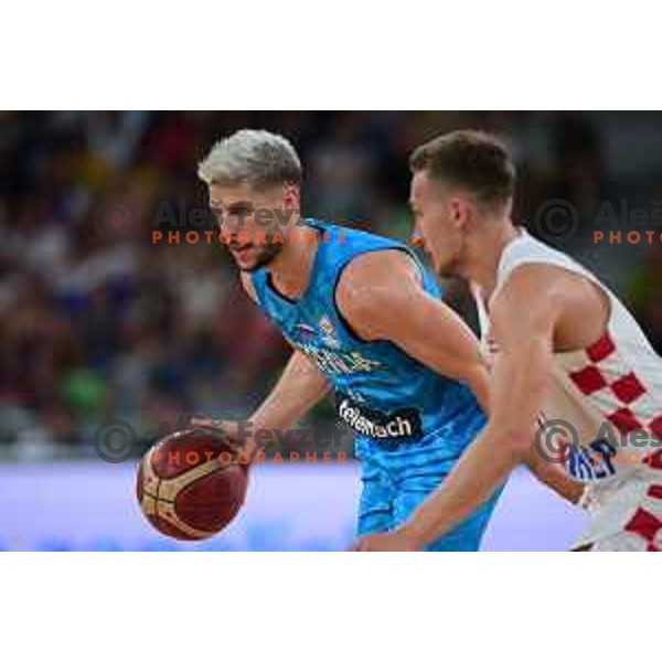 Aleksej Nikolic in action during FIBA World Cup 2023 Qualifiers between Slovenia and Croatia in Stozice, Ljubljana, Slovenia on June 30, 2022 
