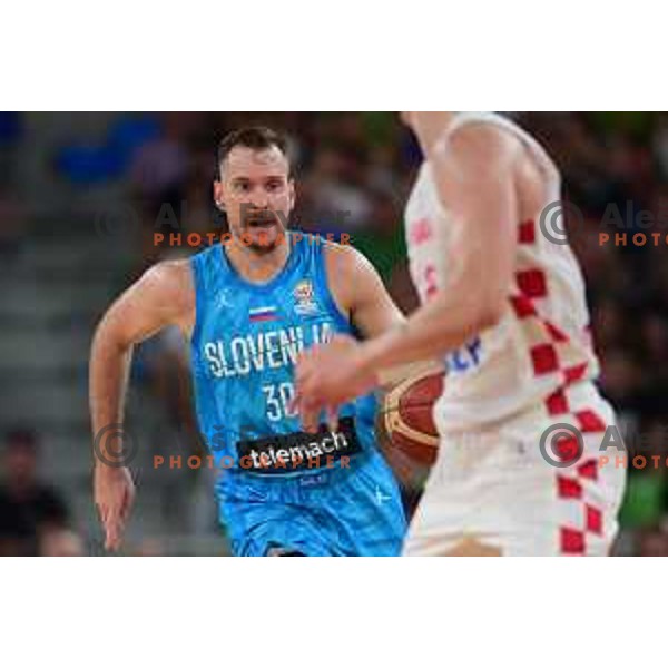 Zoran Dragic in action during FIBA World Cup 2023 Qualifiers between Slovenia and Croatia in Stozice, Ljubljana, Slovenia on June 30, 2022 