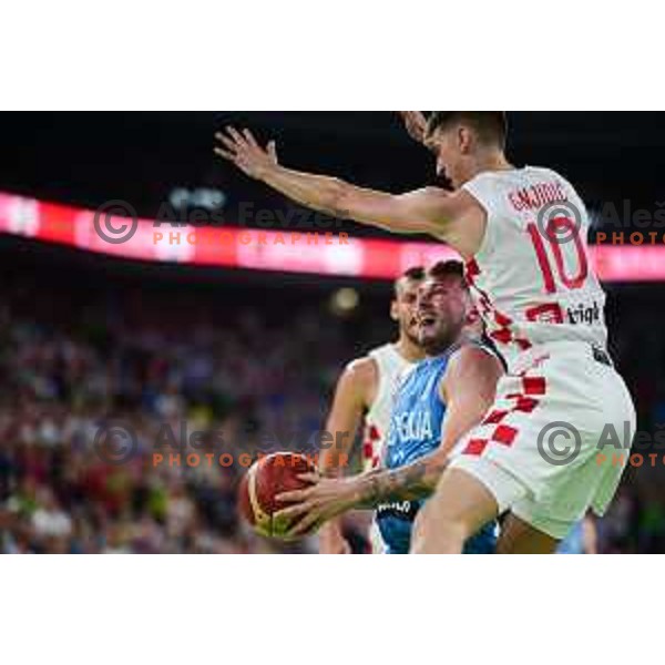  in action during FIBA World Cup 2023 Qualifiers between Slovenia and Croatia in Stozice, Ljubljana, Slovenia on June 30, 2022 