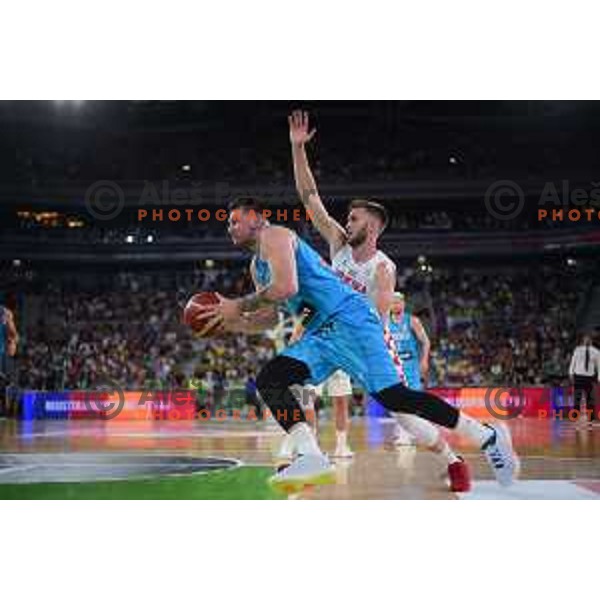 Luka Doncic in action during FIBA World Cup 2023 Qualifiers between Slovenia and Croatia in Stozice, Ljubljana, Slovenia on June 30, 2022 