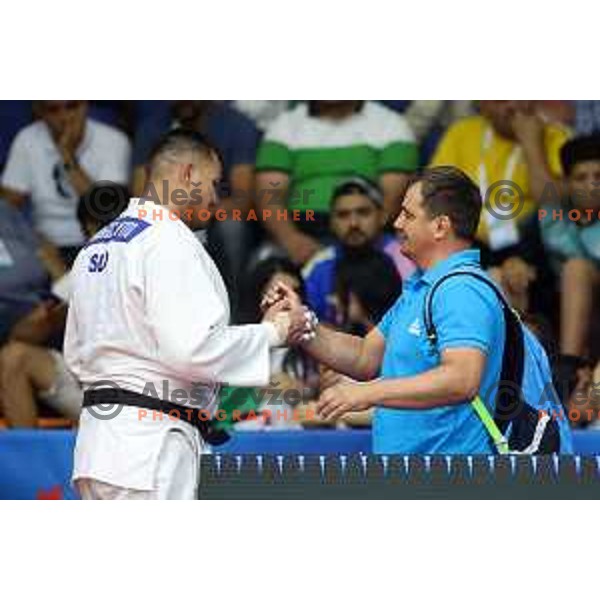 Victorius Vito Dragic (SLO) at Men\'s Judo category +100 kg at Mediterranean Games in Oran, Algeria on July 1, 2022