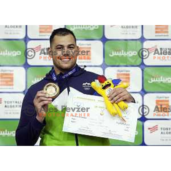 Vito Dragic (SLO), gold medalist in Men\'s Judo category +100 kg at Mediterranean Games in Oran, Algeria on July 1, 2022