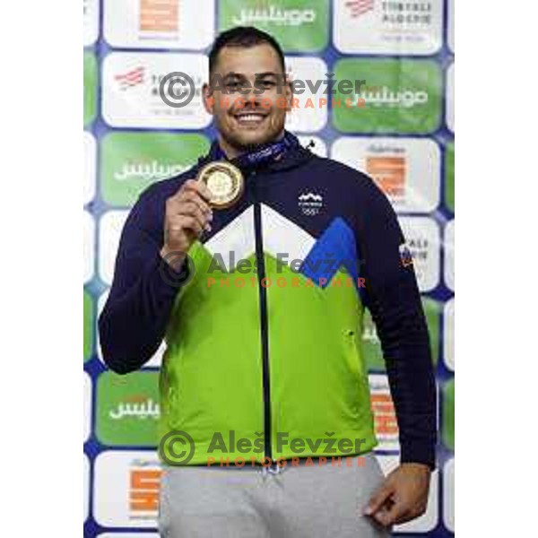 Vito Dragic (SLO), gold medalist in Men\'s Judo category +100 kg at Mediterranean Games in Oran, Algeria on July 1, 2022