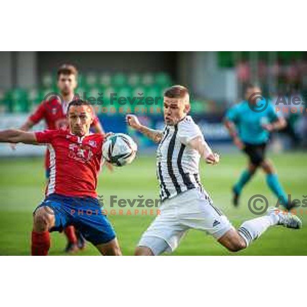 Luka Bobicanec in action during UEFA Conference league qualifier match between Sfintul Gheorghe and Mura in Chisinau, Moldova on July 7, 2022. Photo: Jure Banfi
